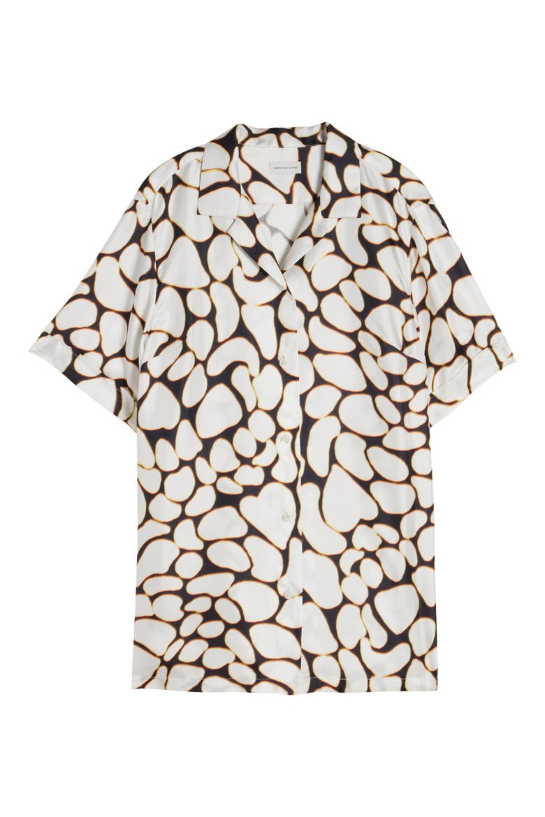 Clive Print Silk Camp Shirt, Alternate, color, OFF WHITE