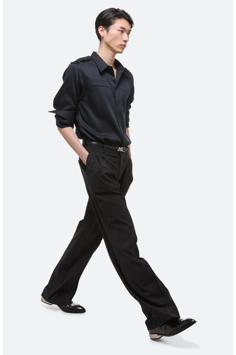 Epaulet Button-Up Shirt, Alternate, color, BLACK - 001