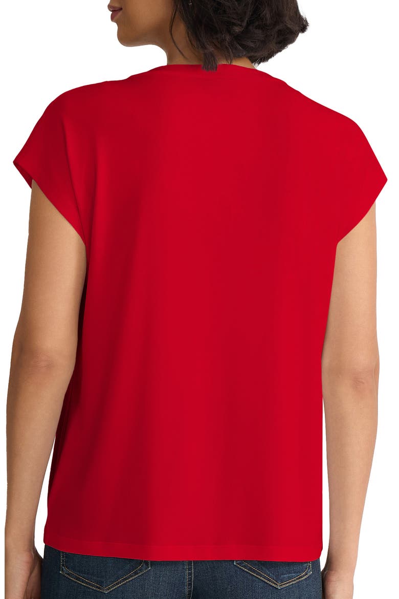 Lace-Up Crepe Top, Alternate, color, ROUGE