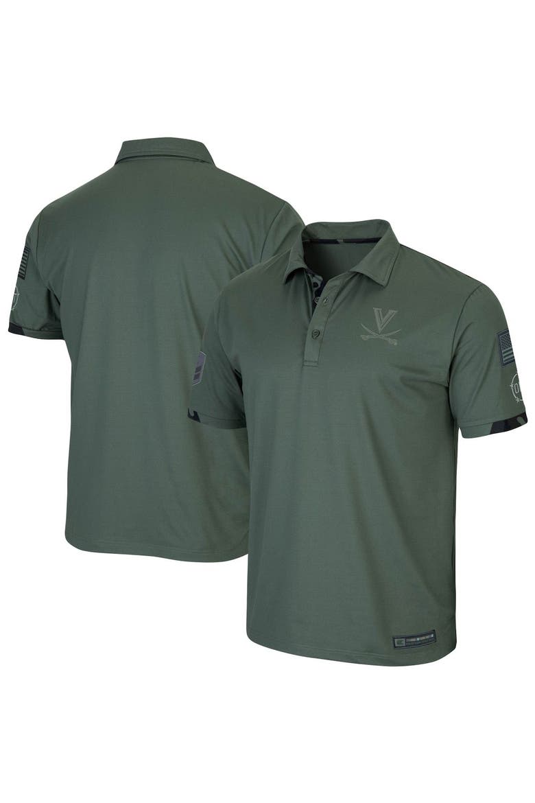 Men's Colosseum Green Virginia Cavaliers OHT Military Appreciation Echo Polo, Alternate, color, Olive
