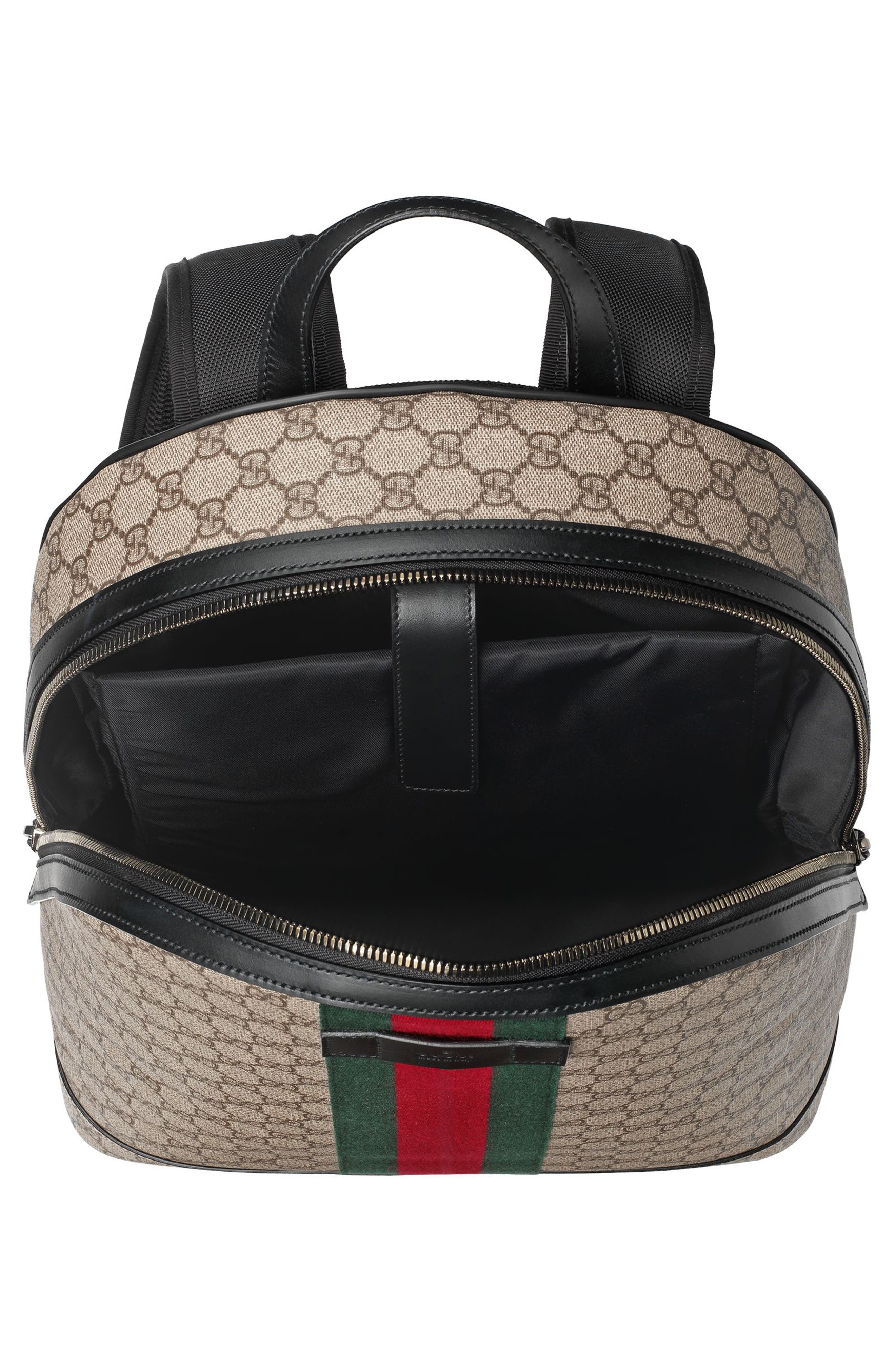 Gucci Supreme Stripe Backpack, Alternate, color, 