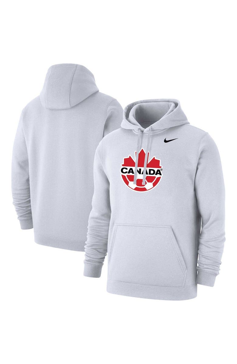 Nike Men's Nike White Canada Soccer Club Primary Pullover Hoodie, Main, color, White
