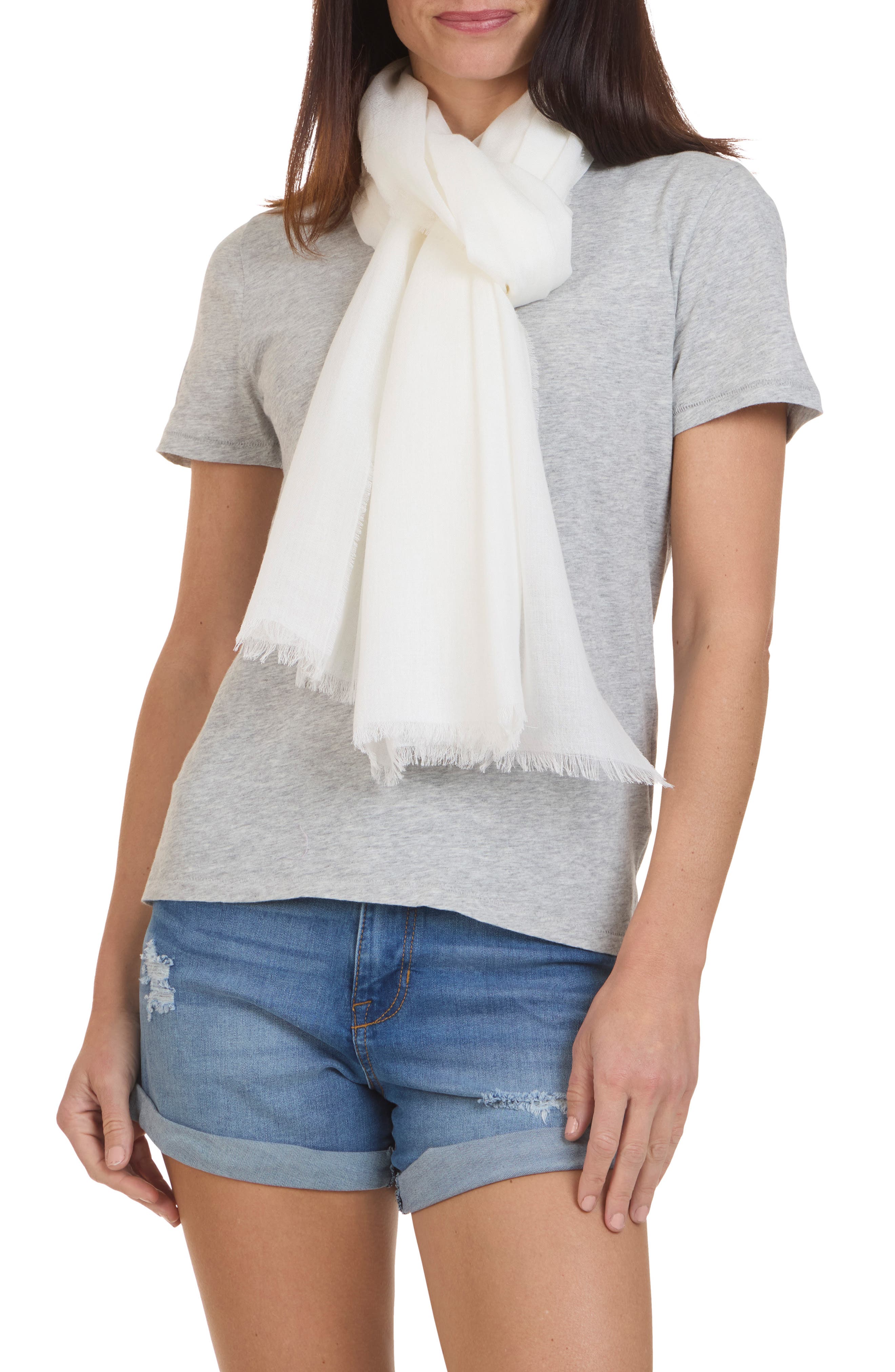Bruno Magli Solid Fringe Scarf