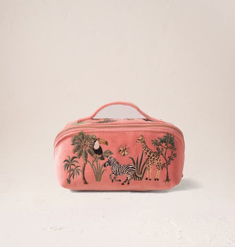 World Wildlife Velvet Open Flat Makeup Bag