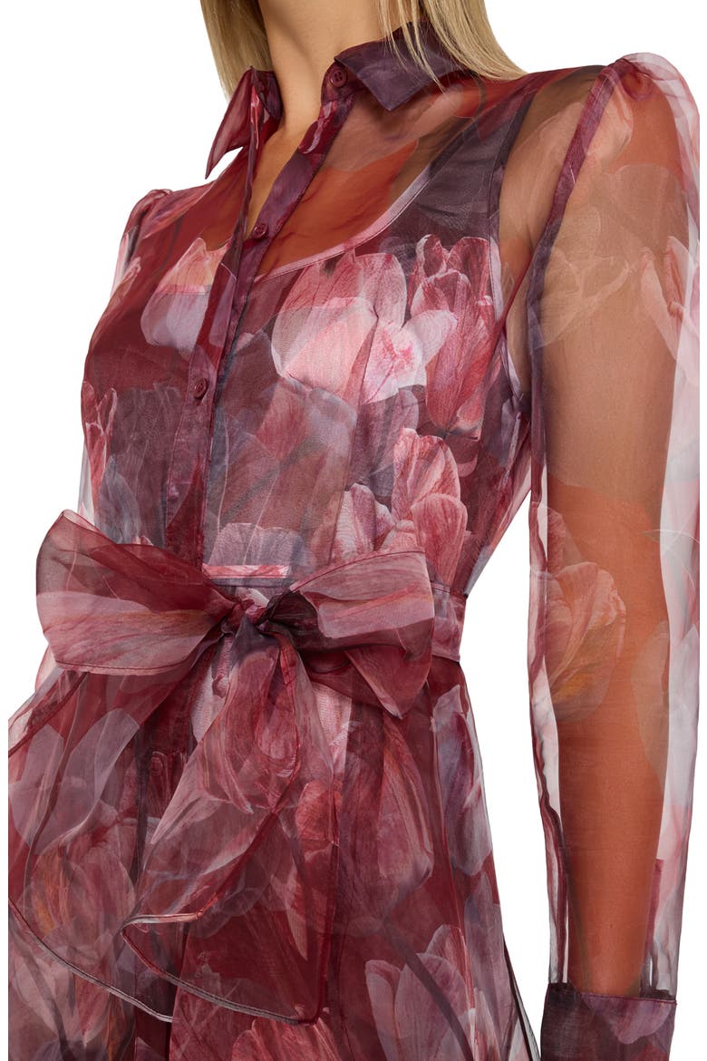 Suzie Floral Long Sleeve Midi Dress, Alternate, color, RED MULTI