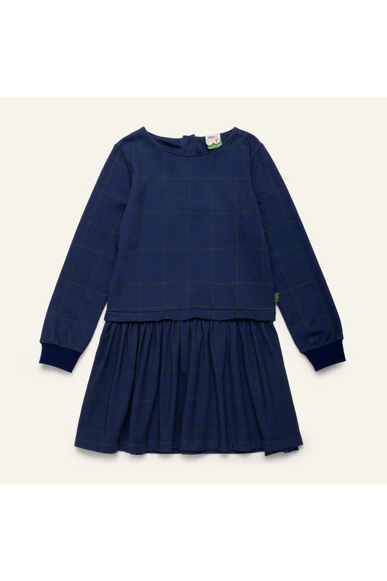Navy Grid Dress, Main, color, Beacone Blue/Print