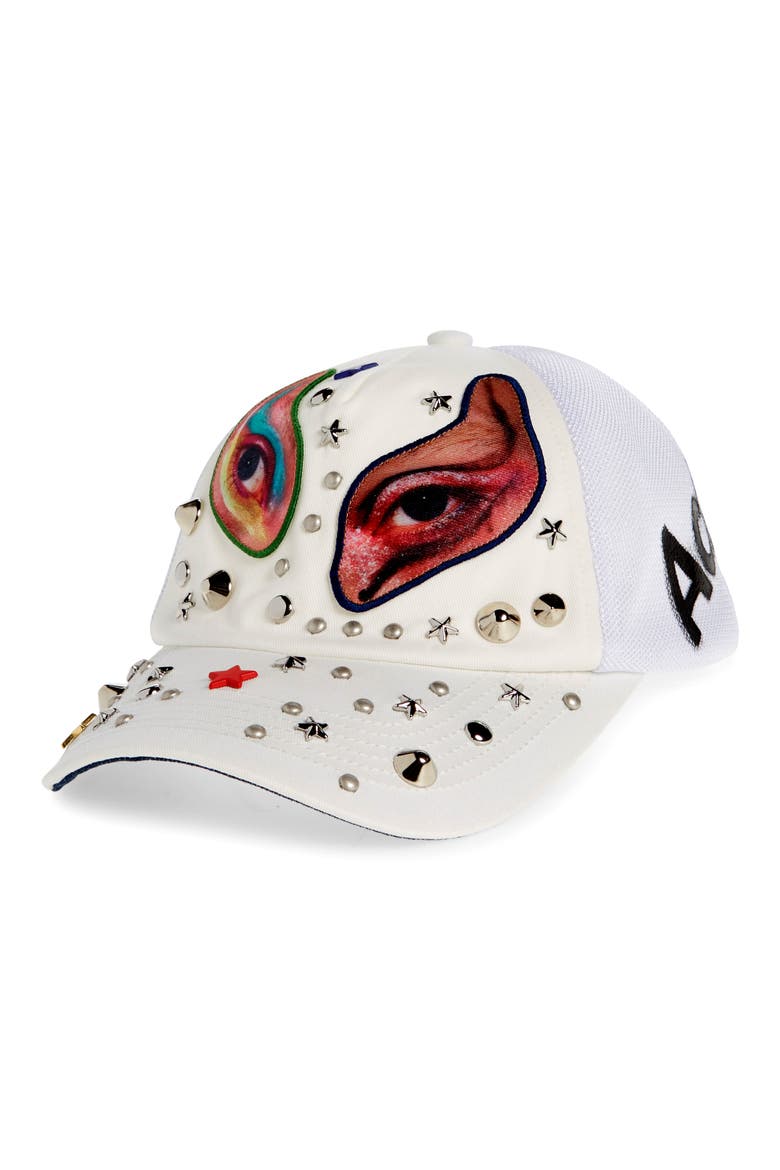 Matty Bovan Twill Baseball Cap, Main, color, WHITE