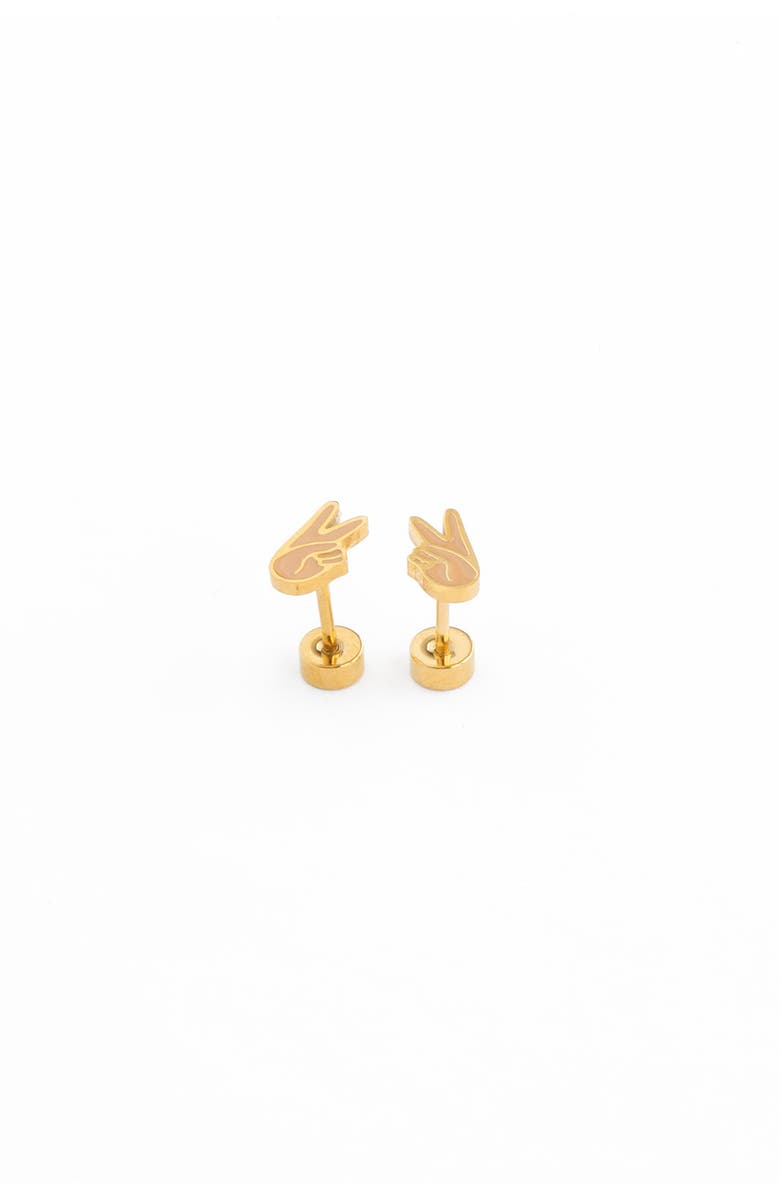 Pip Pop Peace Stud Earrings, Main, color, Gold