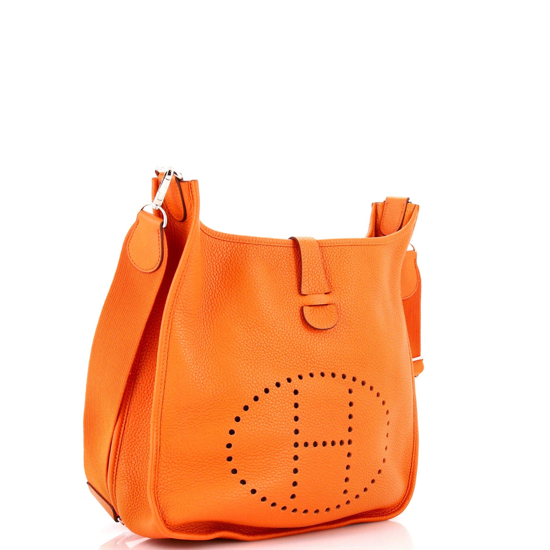 Pre-Owned Hermes Evelyne Bag Gen III Clemence GM, Alternate, color, Orange H