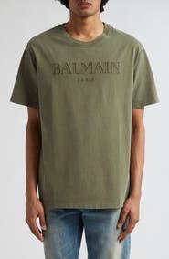 Balmain Embroidered Logo Cotton T-Shirt