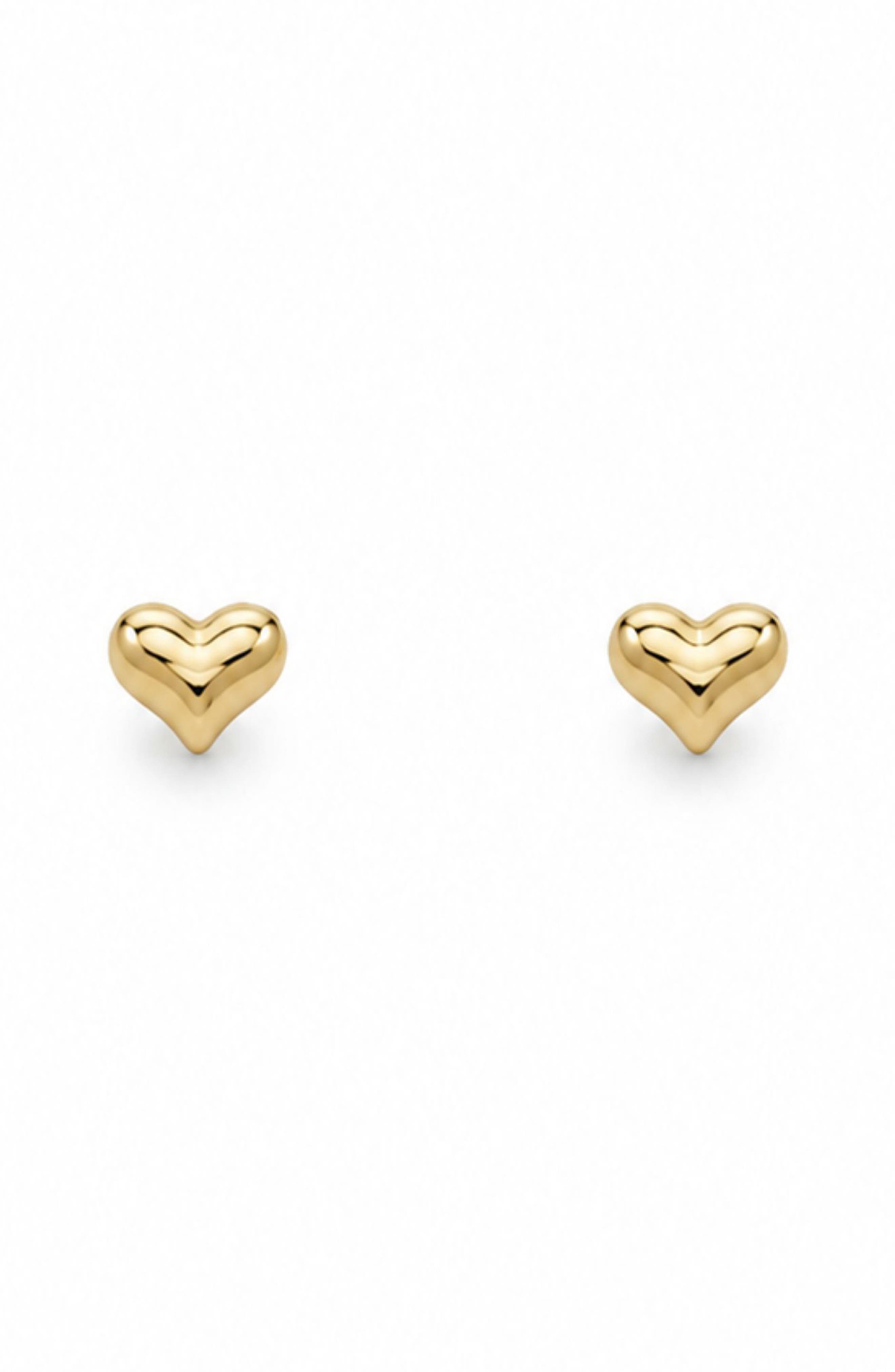 Puffy Heart Stud Earrings