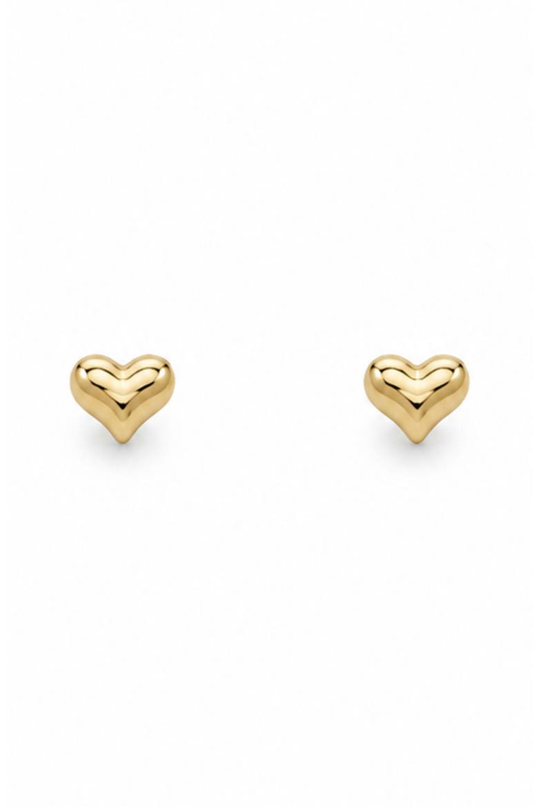 Puffy Heart Stud Earrings, Main, color, GOLD PLATED