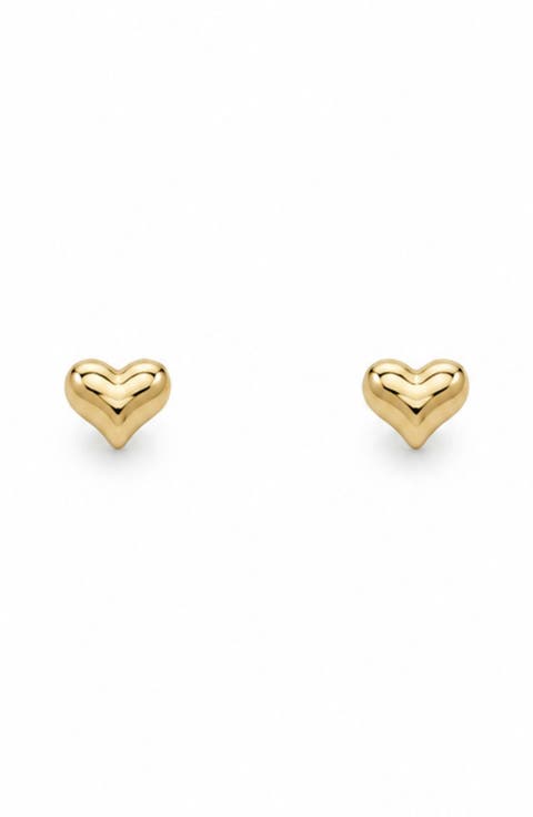Puffy Heart Stud Earrings
