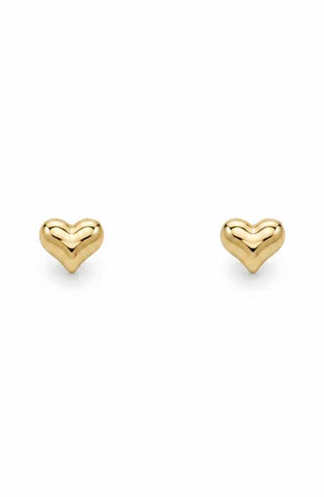 Puffy Heart Stud Earrings