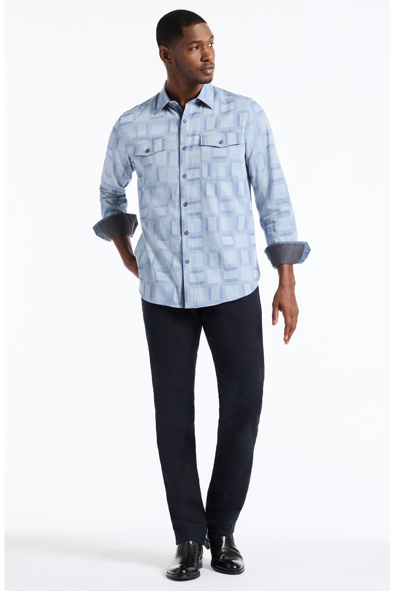 Eaton Long Sleeve Button-Up Shirt, Alternate, color, GREY
