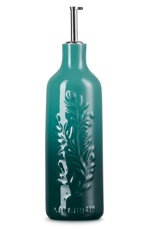 Le Creuset Olive Branch Stoneware Oil Cruet In Green