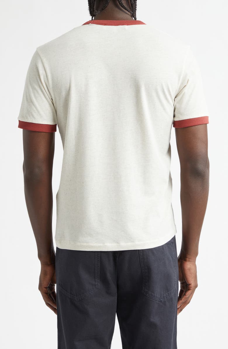 PALMES Celebrazione Cotton & Linen Ringer T-Shirt, Alternate, color, Broken White