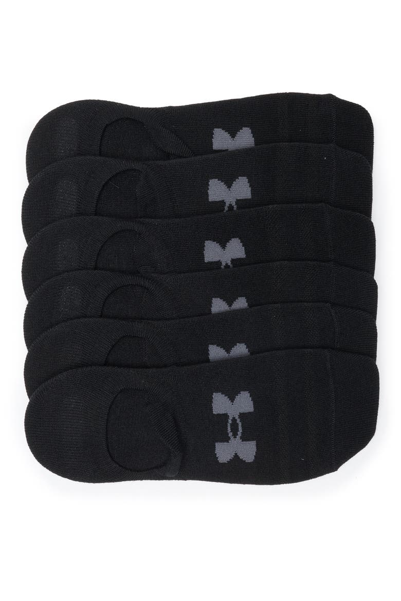 Essential 6-Pack No-Show Socks, Main, color, BLACK / BLACK / CASTLEROCK