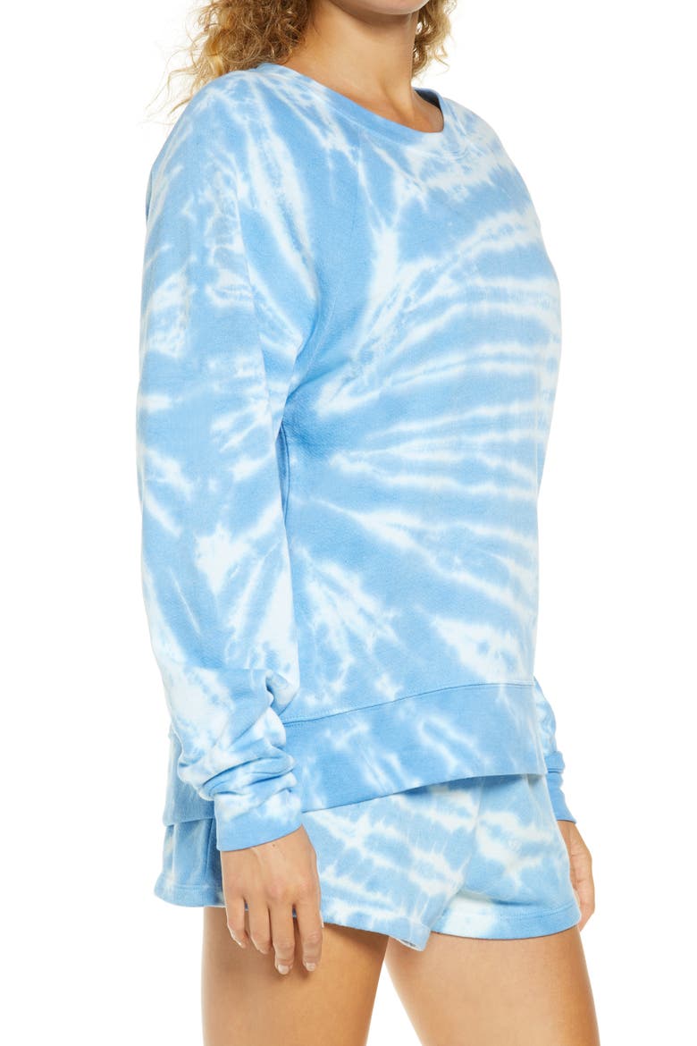 Tie Dye Crewneck Sweatshirt, Alternate, color, BLUE SWIM