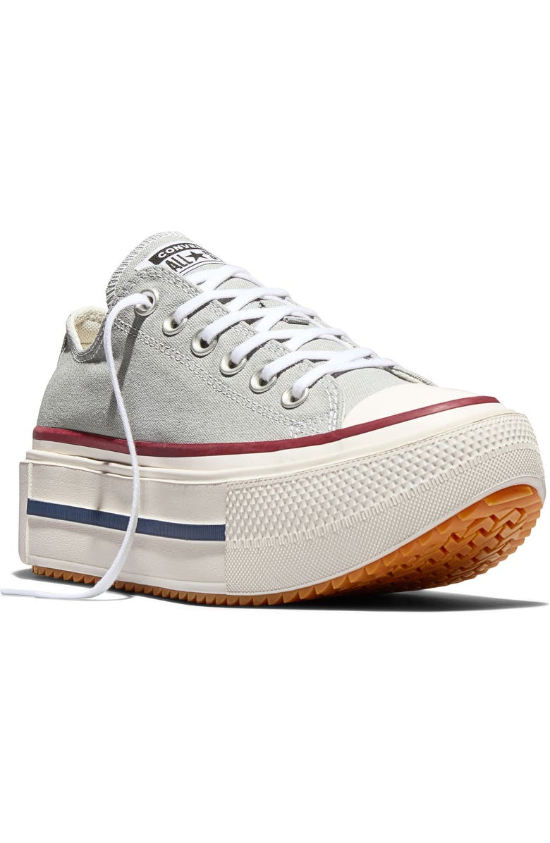 Converse Gender Inclusive Chuck Taylor All Star Lift Double Stack Low Top Platform Sneaker, Main, color, Grey Area/ Egret/ Garnet