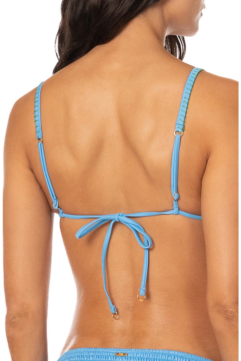 Ocean Drift Row Smocked Reversible Bikini Top, Alternate, color, BLUE
