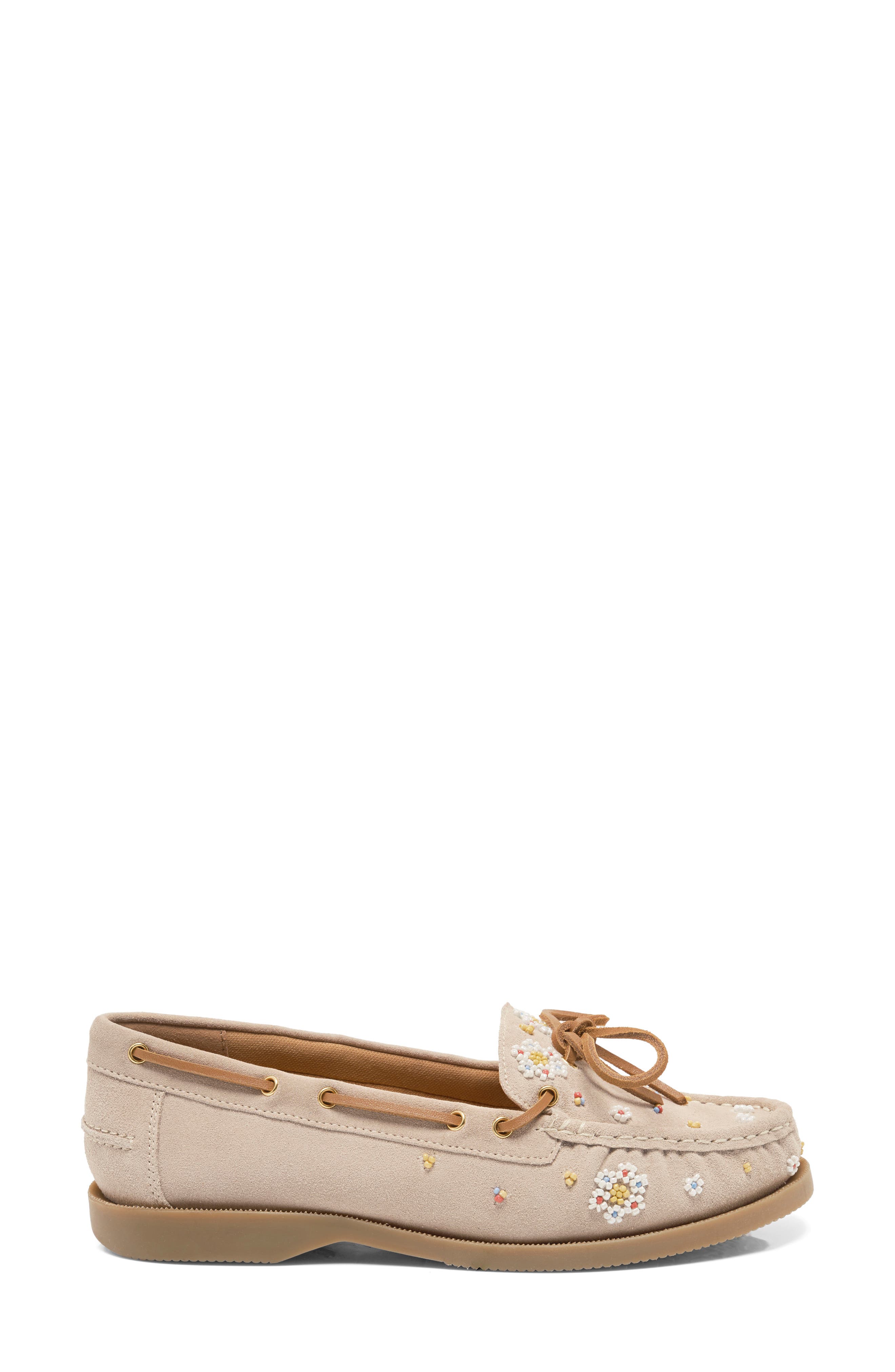 Sandy Beaded Boat Shoe, Alternate, color, OYSTER COVE SUEDE