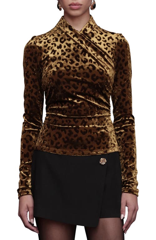 Avec Les Filles Burnout Leopard Print Surplice Top  product