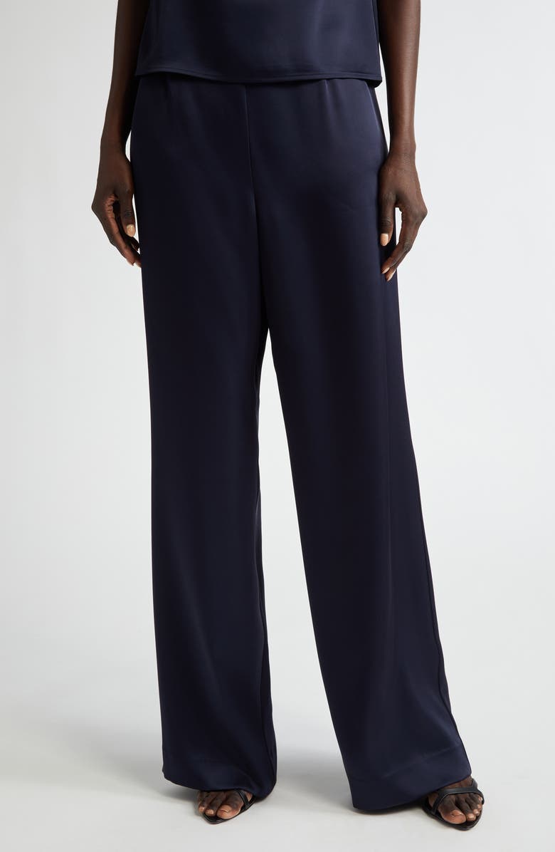 ST. JOHN Collection Kate Liquid Satin Pants, Main, color, Midnight
