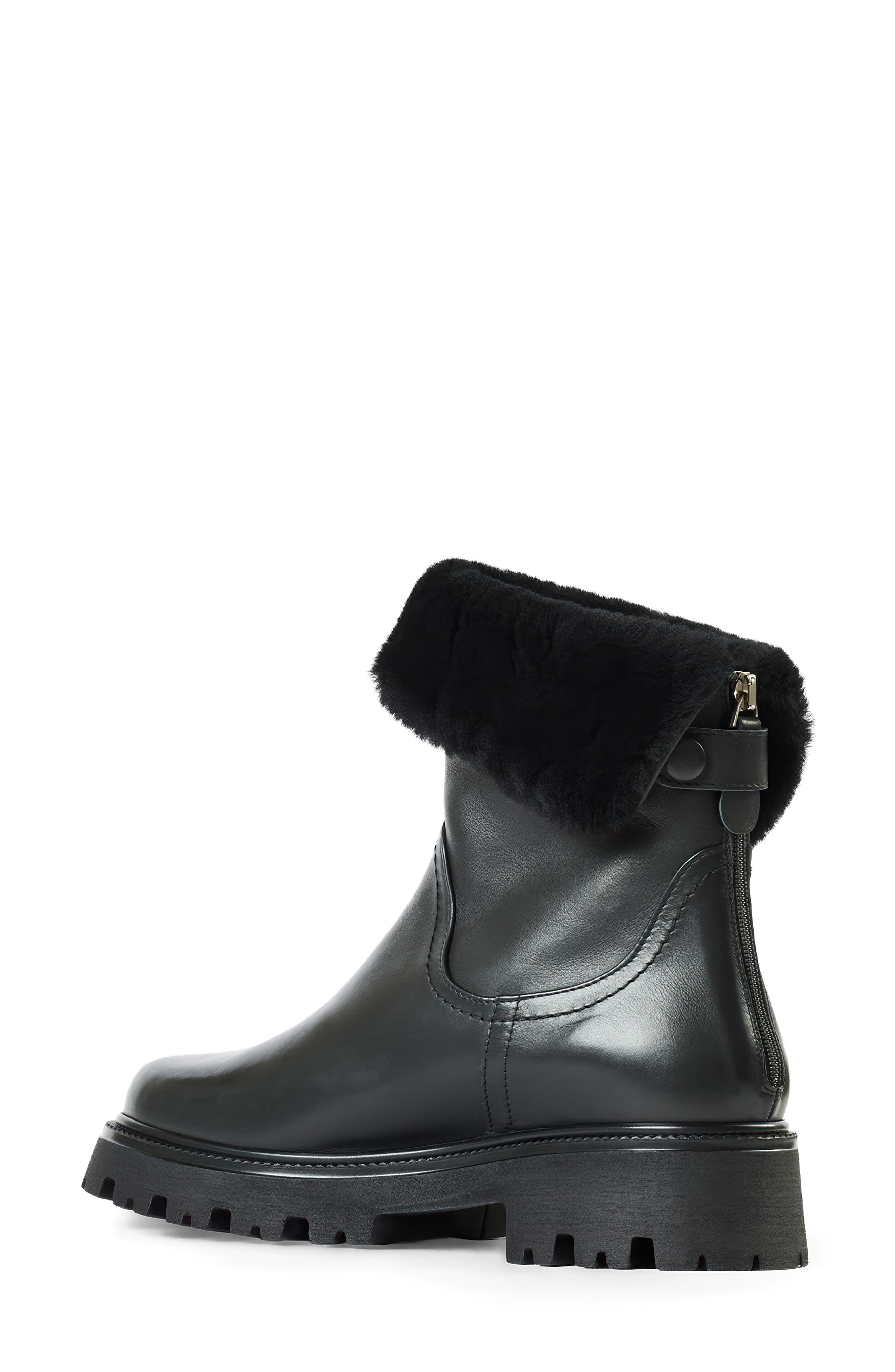 Mimi Genuine Shearling Boot, Alternate, color, BLACK