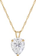 FZN 14k Gold Pear Moissanite Pendant Necklace