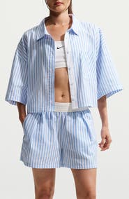 Nike Striped Boxy Cropped Shirt