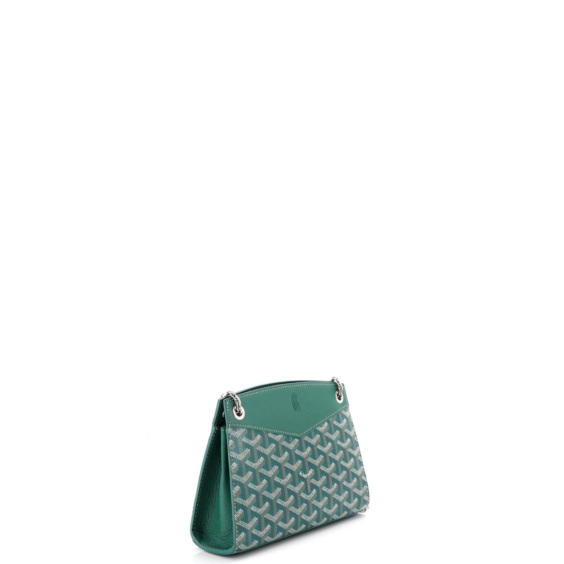 Structured Rouette Chain Shoulder Bag Coated Canvas Mini, Alternate, color, Green