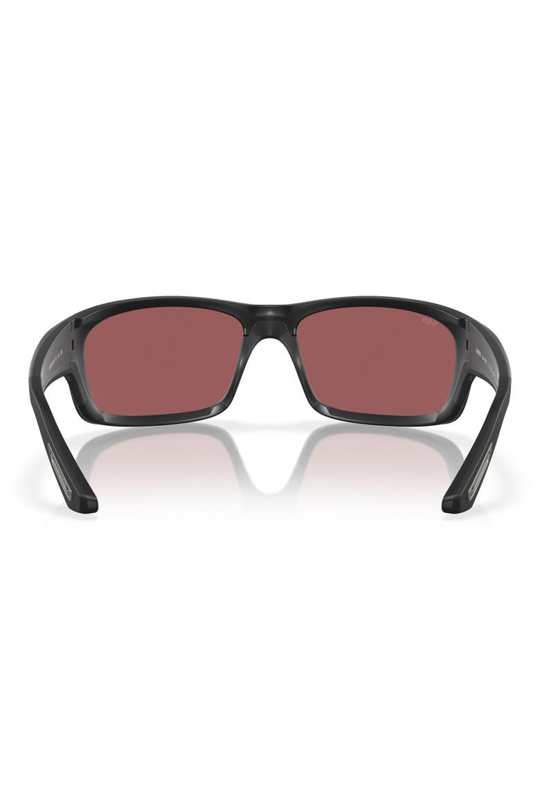 62mm Oversize Rectangular Sunglasses, Alternate, color, MATTE BLACK / GOLD MIRROR 580G