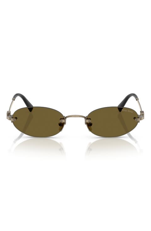 51mm Oval Rimless Sunglasses
