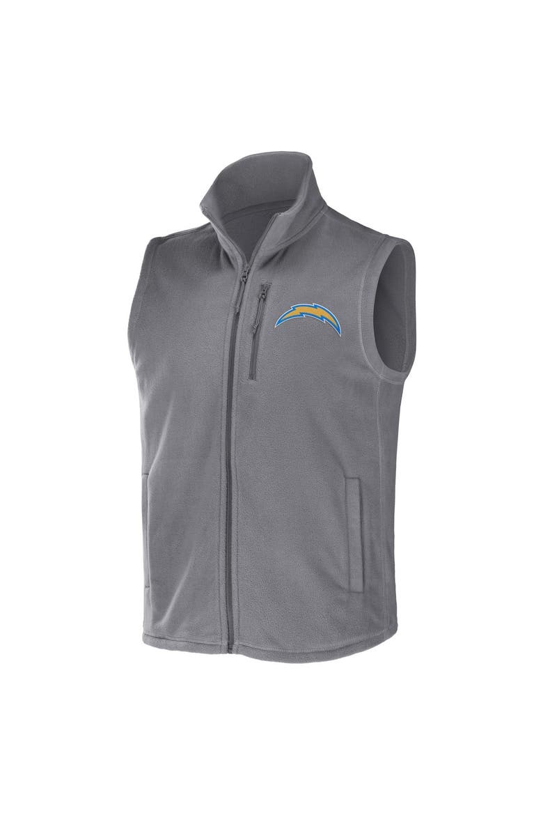 Men's NFL x Darius Rucker Collection by Fanatics Gray Los Angeles Chargers Polar Fleece Full-Zip Vest, Alternate, color, Gray