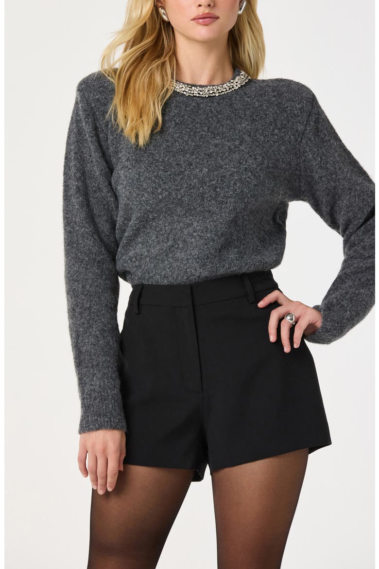 High Waist Shorts, Alternate, color, BLACK