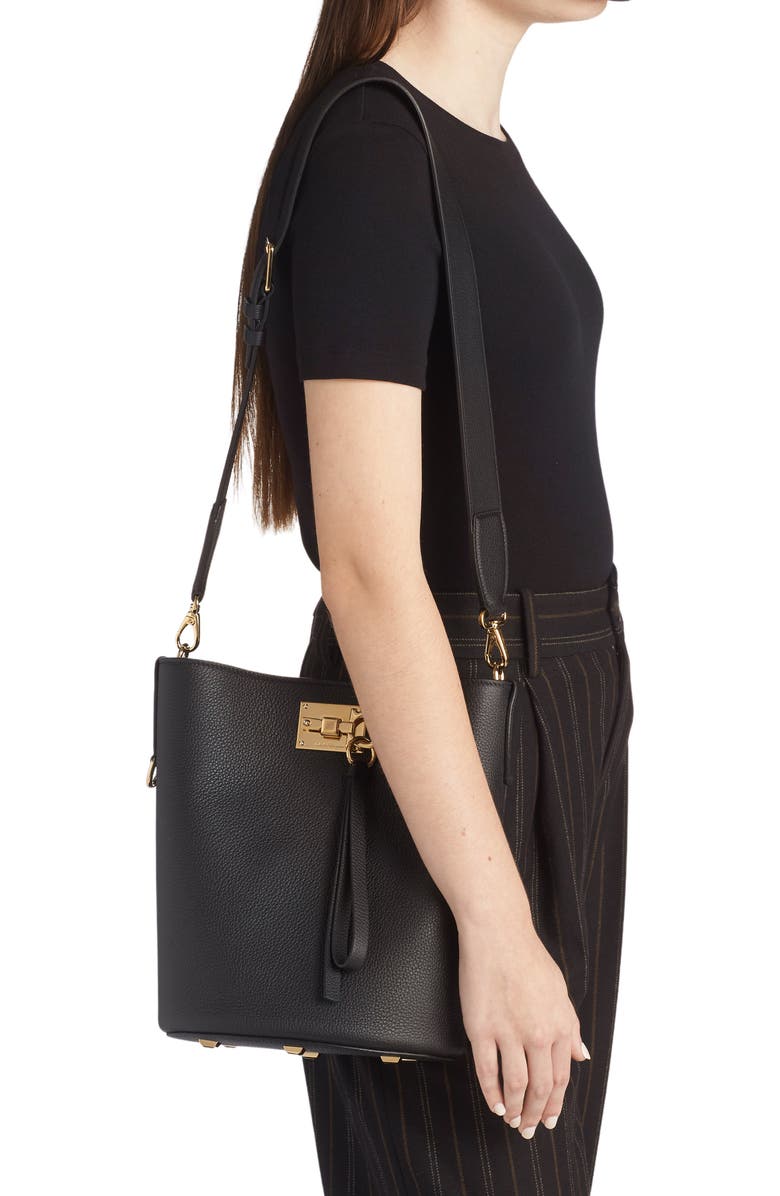 FERRAGAMO The Studio Soft Leather Bucket Bag, Alternate, color,