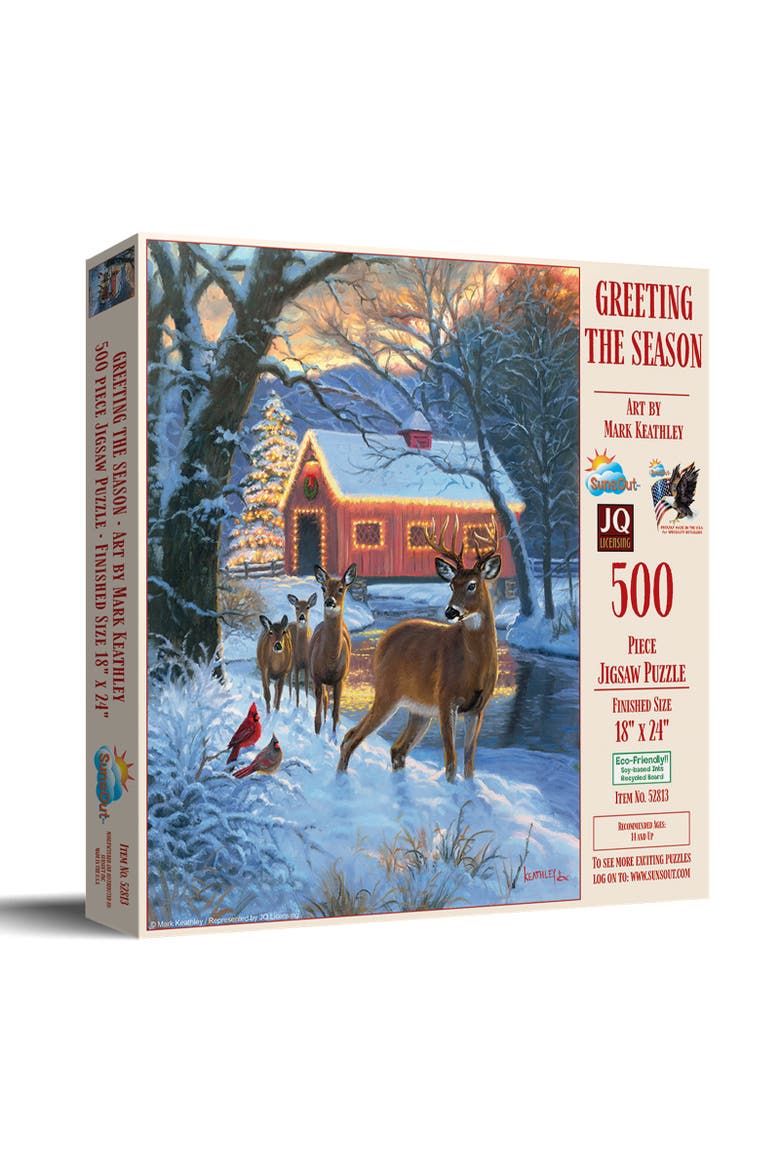 Greeting the Season 500 piece Jigsaw Puzzle for Adults, Main, color, Multicolor