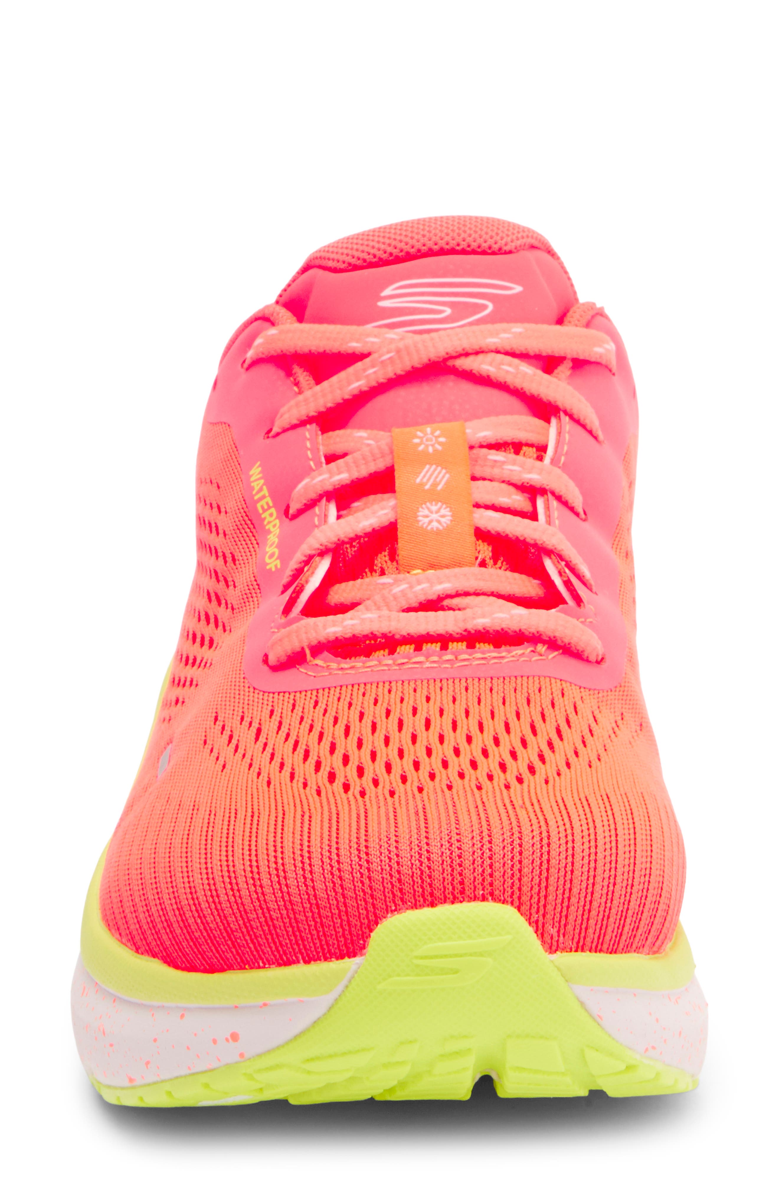 SKECHERS Go Run Pure 4 Arch Fit Waterproof Running Shoe, Alternate, color, Coral