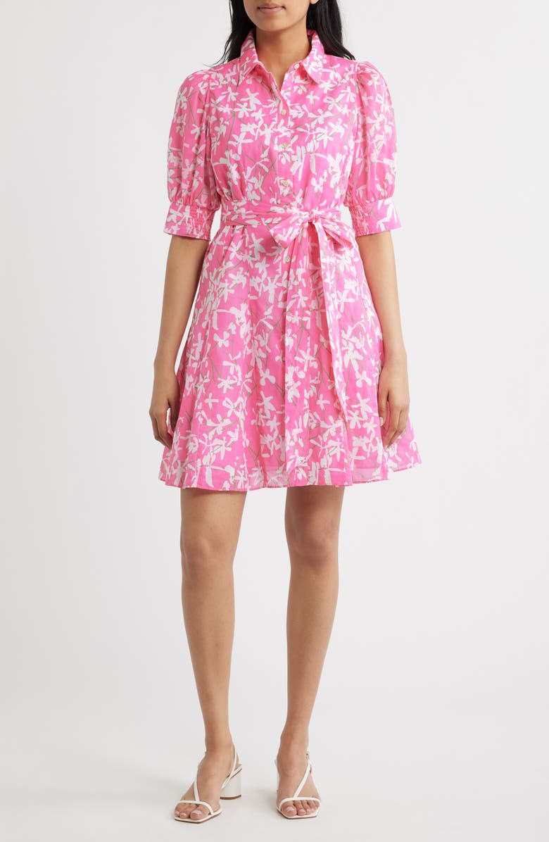 Lilly Pulitzer<sup>®</sup> Larkyn Floral Print Shirtdress, Main, color, Confetti Pink Liza