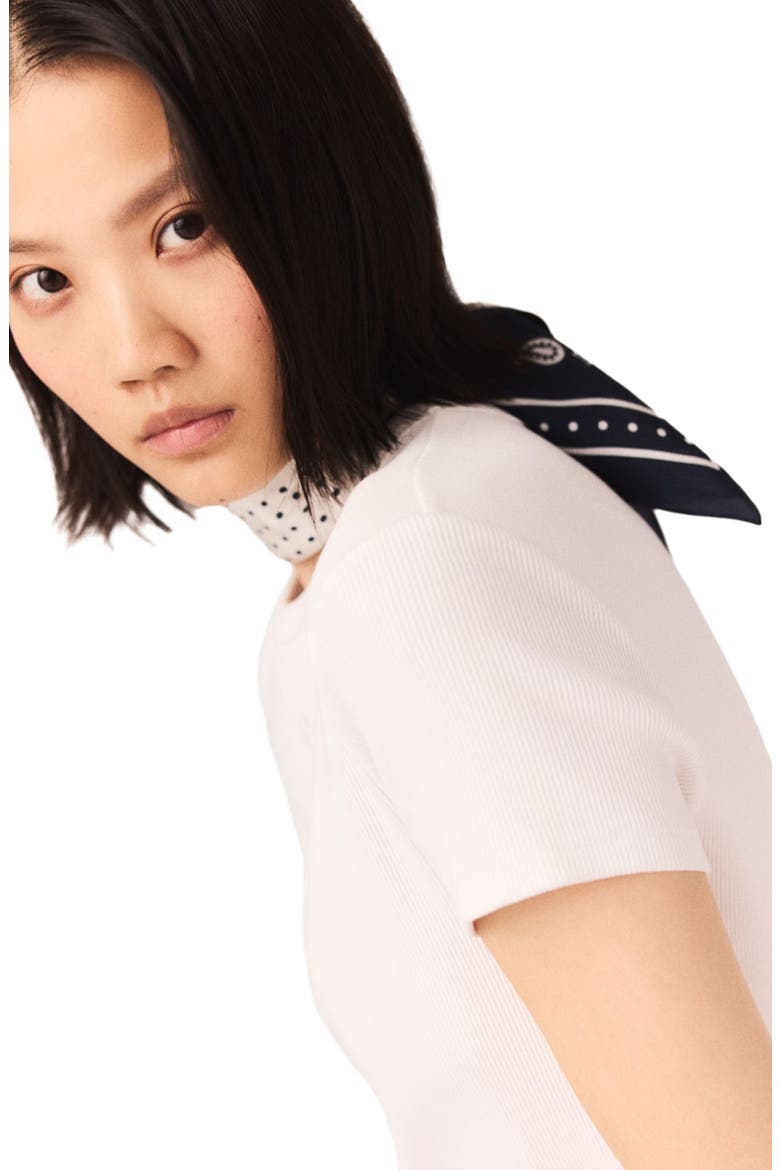 60x60 silk print bandana, Alternate, color, Navy dot bandana print