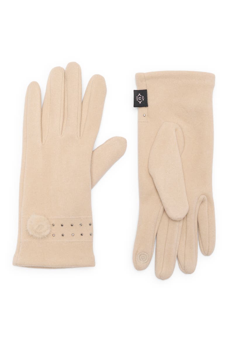 Zip Tab Tech Gloves, Main, color, BEIGE