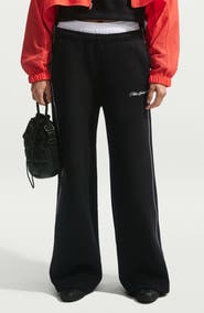 Nike Sportswear Studio Mid Rise Scallop Wide Leg Fleece Pants