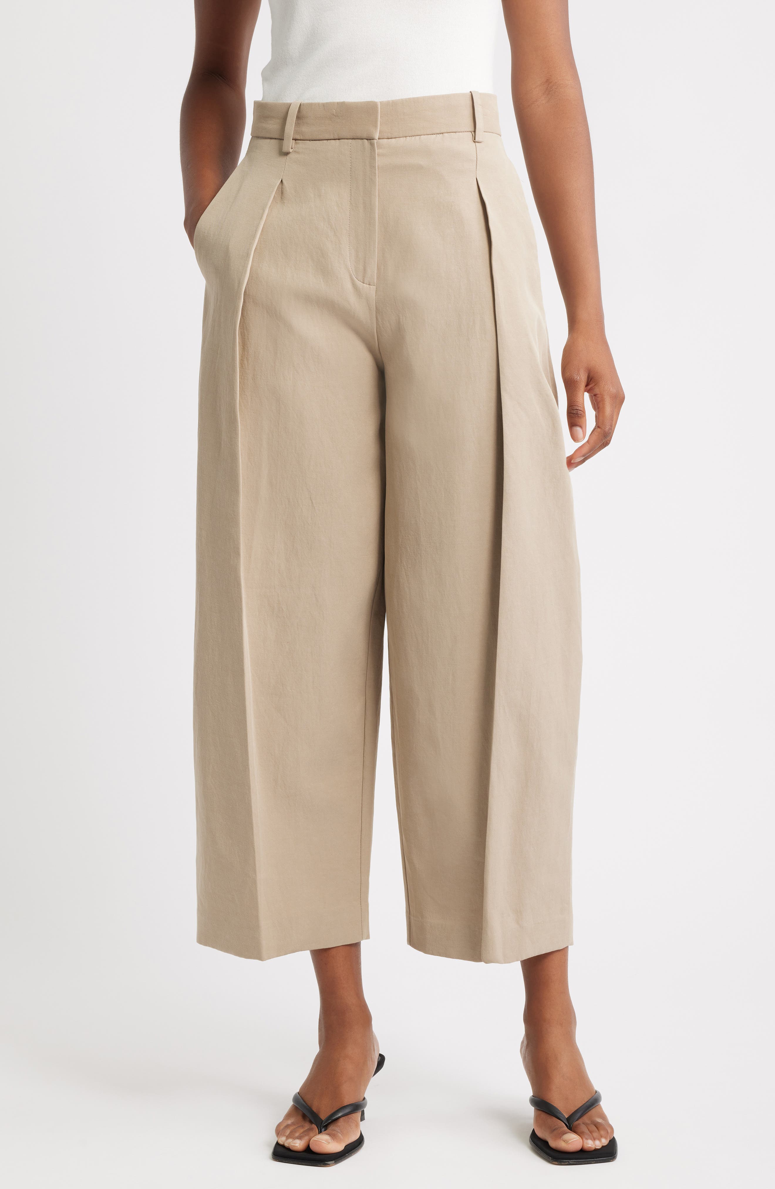 MANGO Olivia Pleated Straight Leg Pants