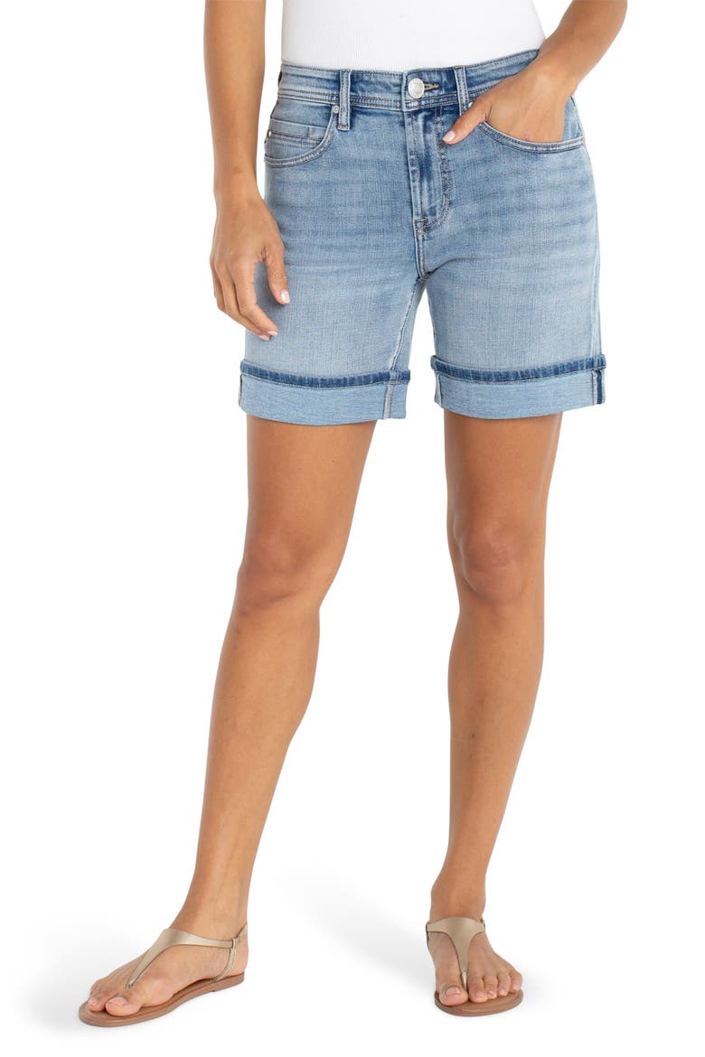 The Keeper Mid Thigh Denim Shorts, Main, color, WEIR CANYON