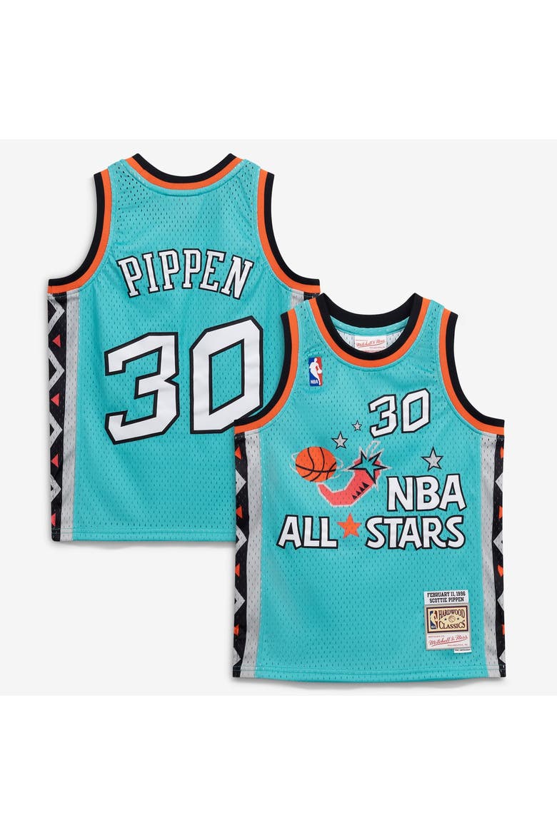 Youth Mitchell & Ness Scottie Pippen Teal 1996 NBA All-Star Game Hardwood Classics Swingman Jersey, Main, color, Teal