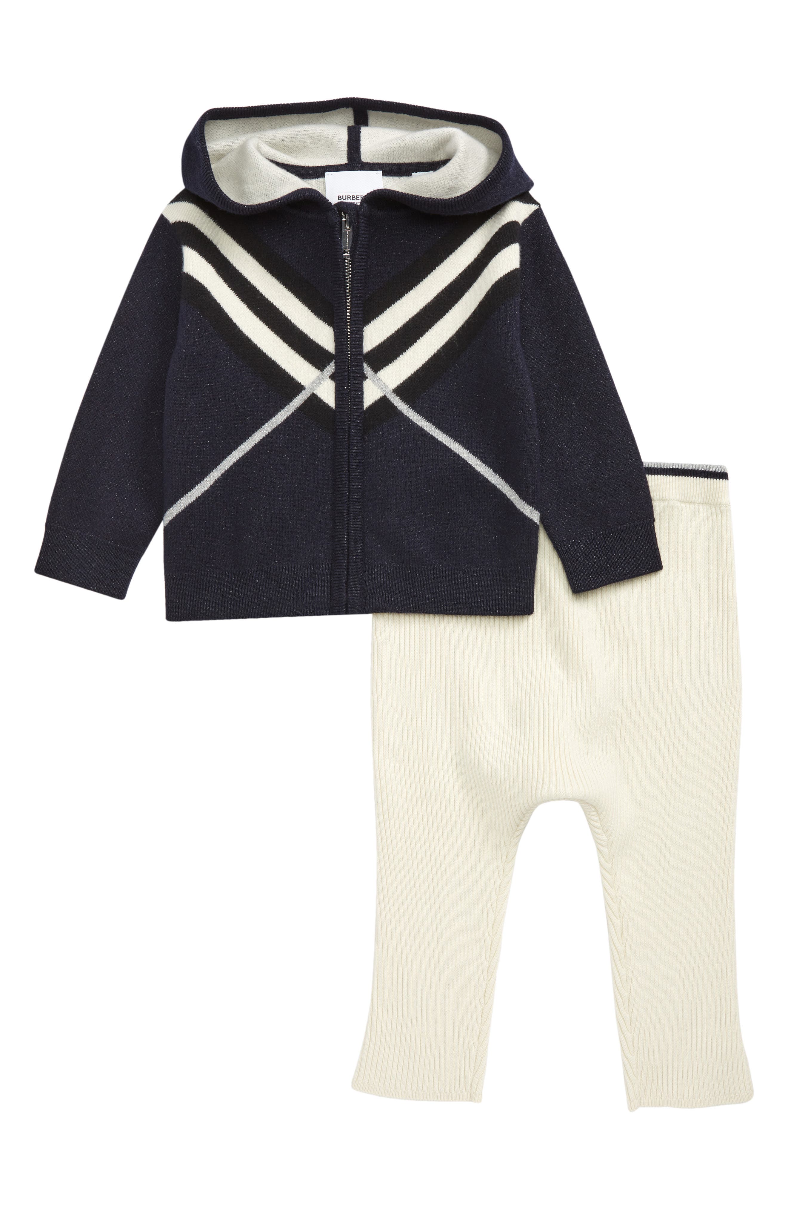 Burberry Hooded Full Zip Jacket & Rib Pants Set