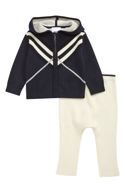 Hooded Full Zip Jacket & Rib Pants Set (Baby)
