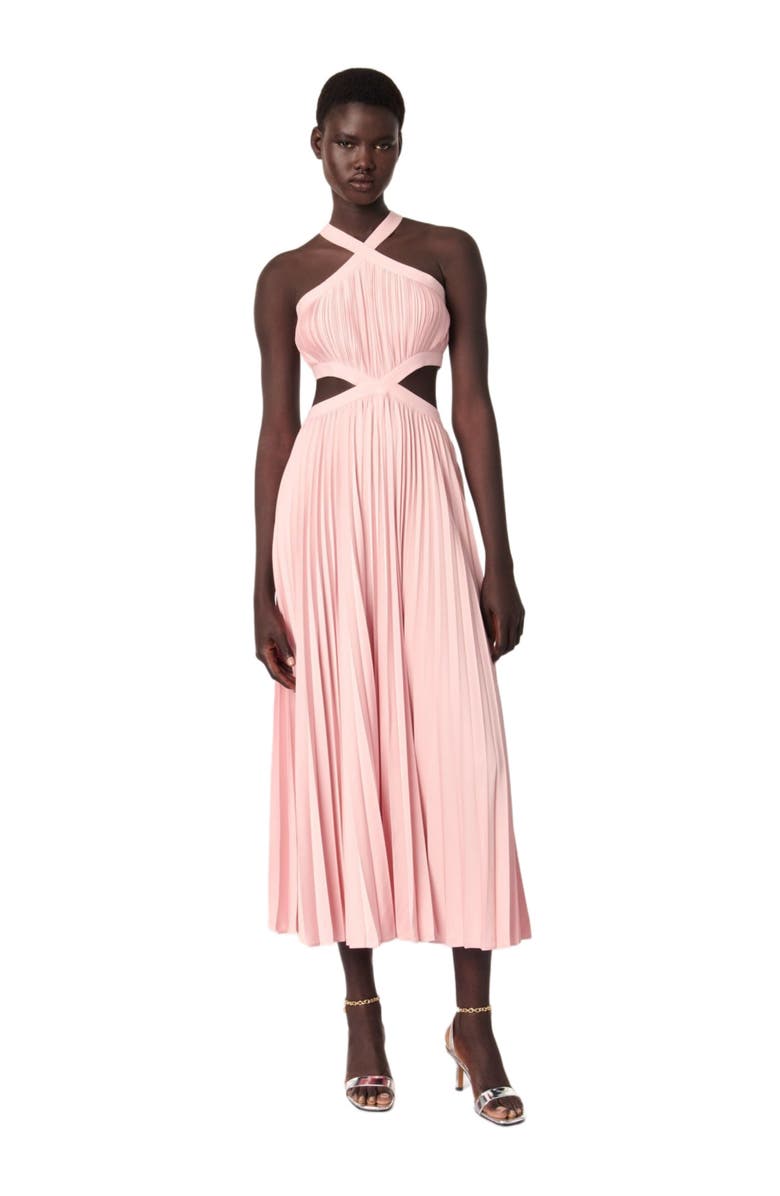 maje Pleated maxi dress, Alternate, color, Pink