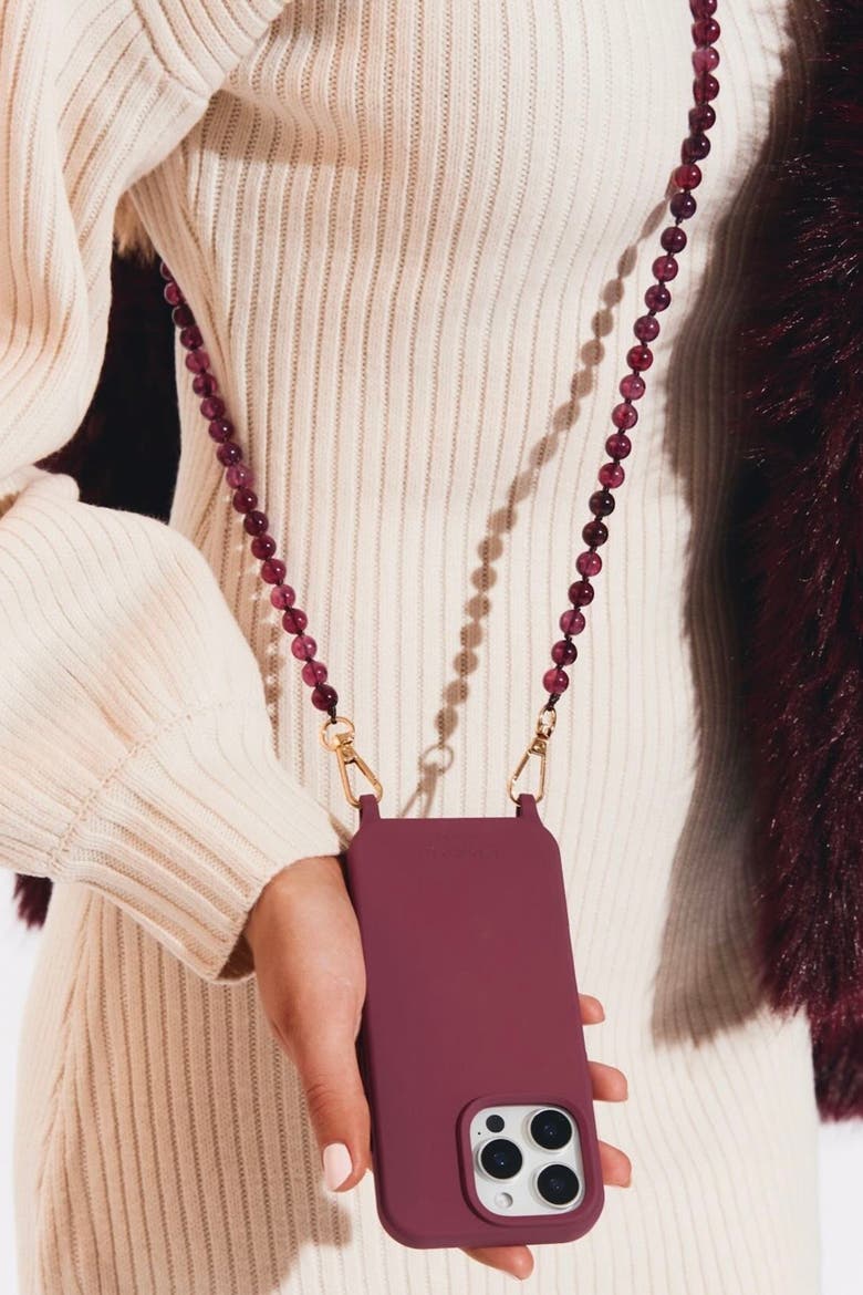 Scarlett Phone Chain, Alternate, color, Burgundy